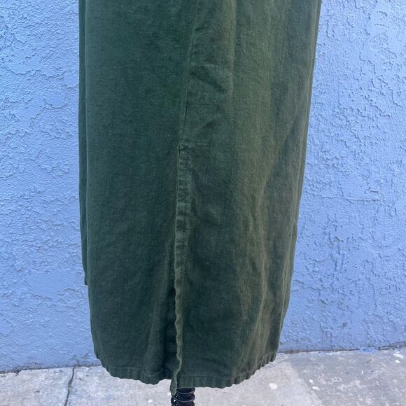Vintage 90s Maxi Dress Cotton Size Small Dark Green - Picture 6 of 12